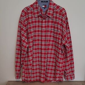 Tommy Hilfiger Red Plaid Men's Shirt